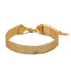 18K Gold Plated Vintage Mesh Link Bracelet
